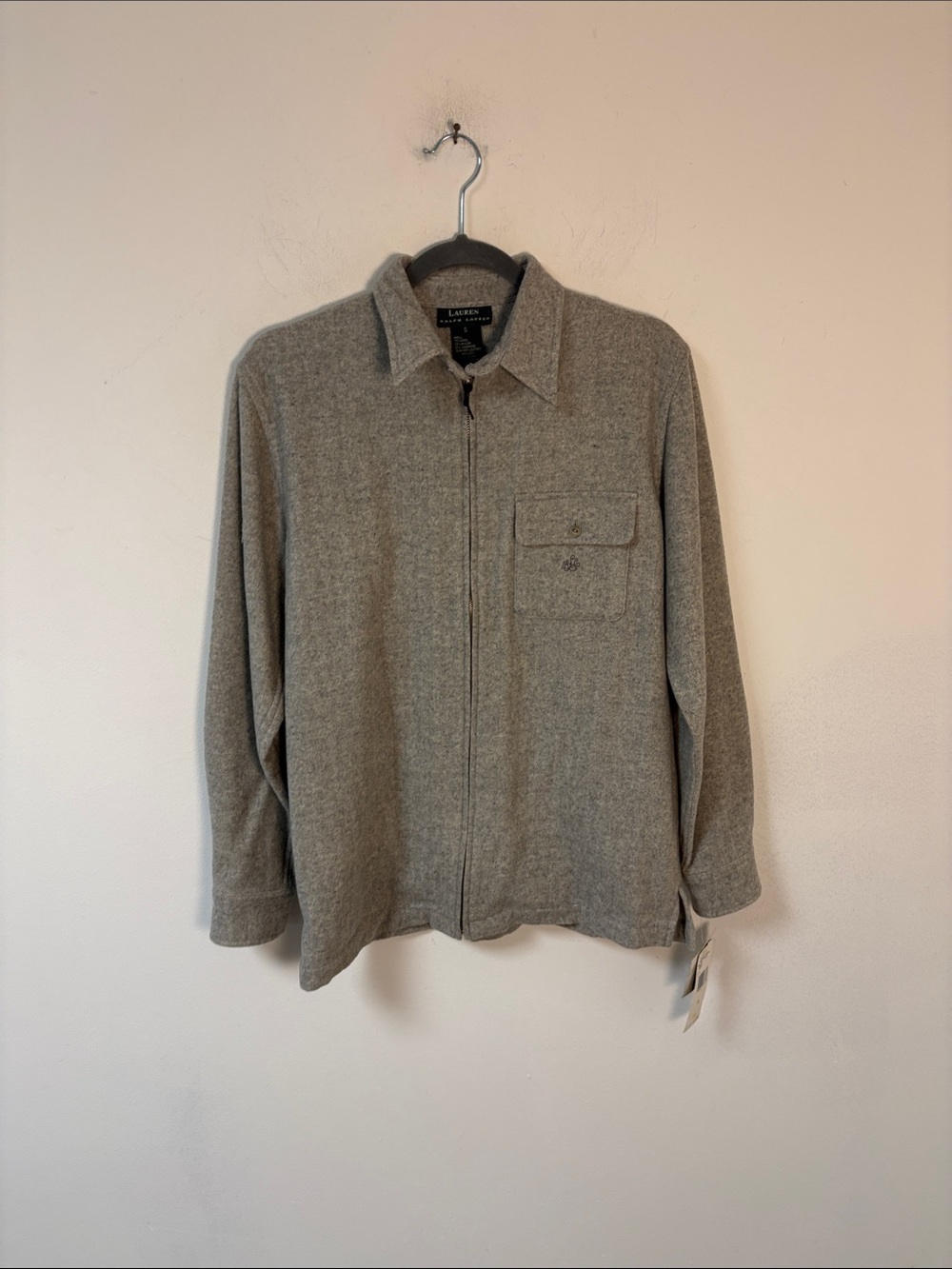 Lauren Ralph Lauren Women’s Full Zip Wool Blend Grey Shirt Jacket Small NWT